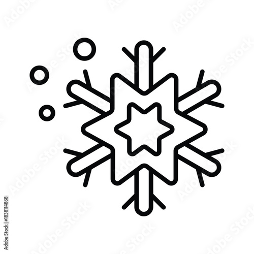 Get this amazing outline icon of snowflake, winter, cold weather, snow, and holidays,