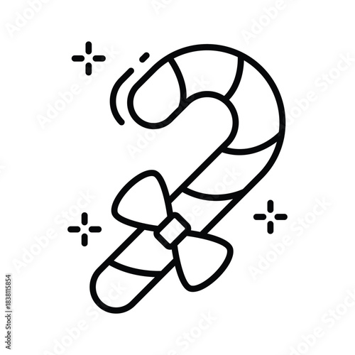 Take your hands on this amazing outline icon of candy cane