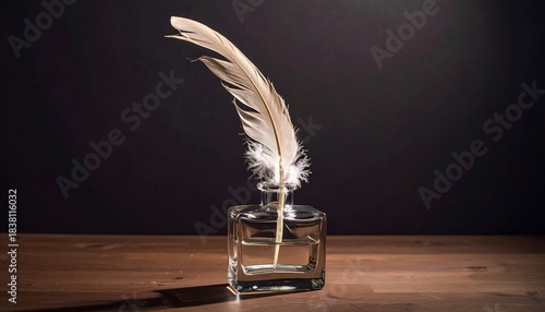 Wallpaper Mural Quill Pen in Inkwell on Wooden Desk. Torontodigital.ca