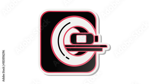 Medical Imaging MRI Scanner Icon Symbol Representing Magnetic Resonance Imaging Technology In Diagnostic Healthcare And Radiology Science