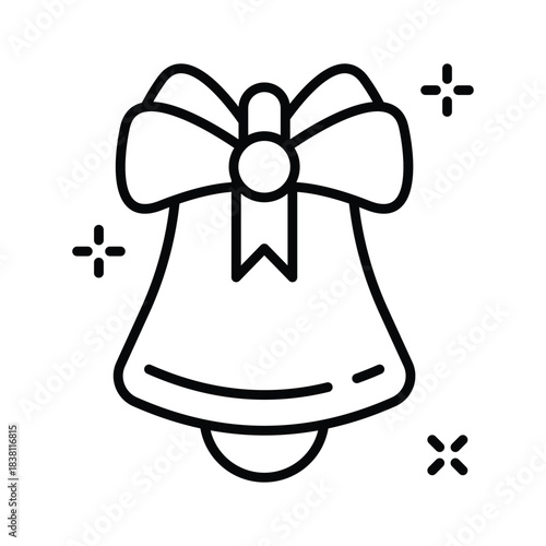 Grab this amazing outline icon of christmas bell, ready to use vector