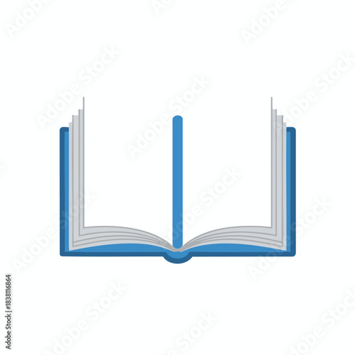 Open Book Illustration with Blue Cover