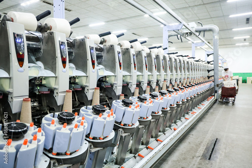 Modern spinning equipment on the production line