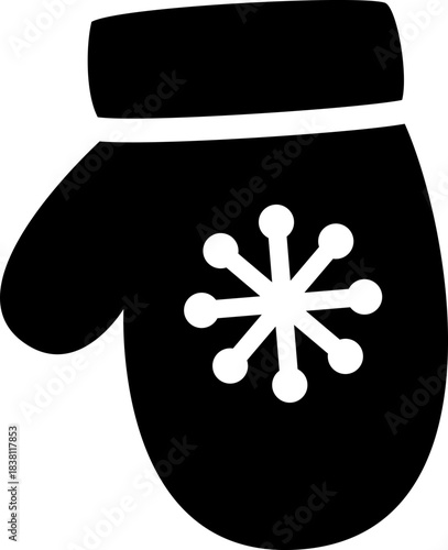 Christmas mittens silhouette icon isolated.
Winter festive gloves decorated silhouette vector.
Transparent background. SVG.