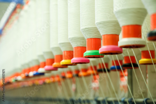 Modern spinning equipment on the production line