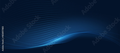 Dynamic Blue Abstract Waves on dark Background