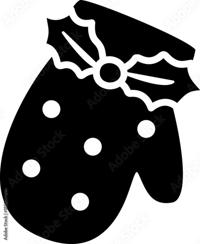 Christmas mittens silhouette icon isolated.
Winter festive gloves decorated silhouette vector.
Transparent background. SVG.