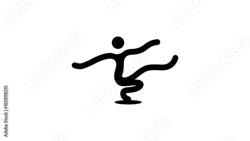 russian dance sign, black isolated silhouette