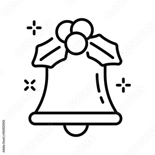 Grab this amazing outline icon of christmas bell, ready to use vector