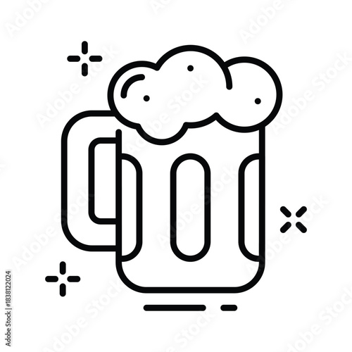 Well designed outline icon of beer mug in trendy style