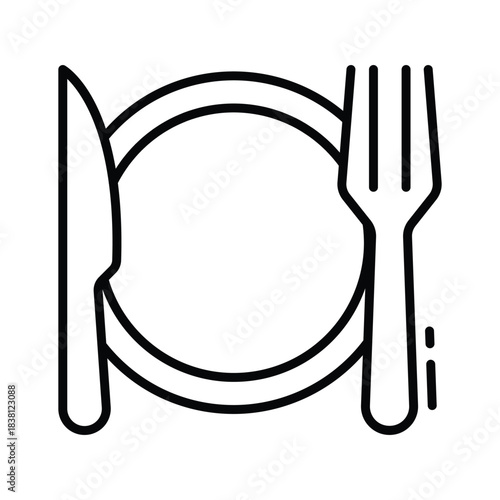 Here is a modern outline icon of christmas dinner in trendy style