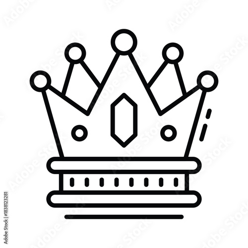 Creatively designed amazing outline icon of crown in trendy style