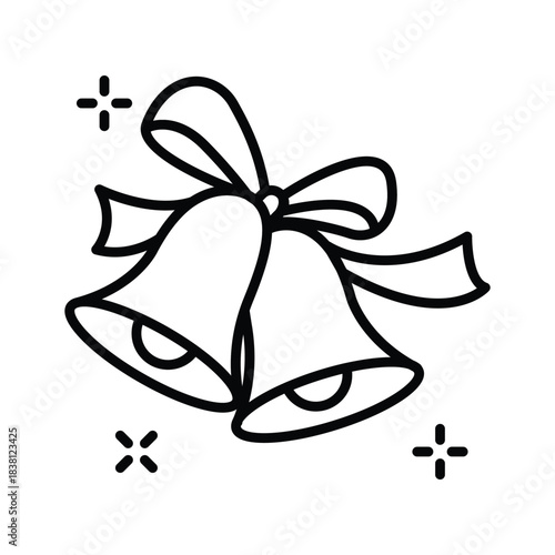 Grab this amazing outline icon of christmas bell, ready to use vector