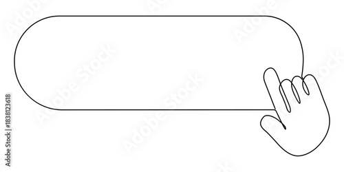 Mouse pointer clicking on a subscribe button with an extended index finger, encouraging users to follow and stay updated on the latest online content  continuous one line drawing