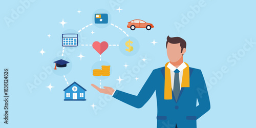 Balancing life s priorities a man considering finances love education and home ownership