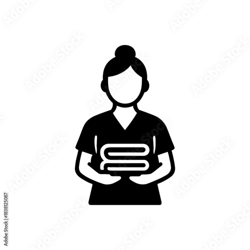 Hotel Maid Housekeeping Service Icon