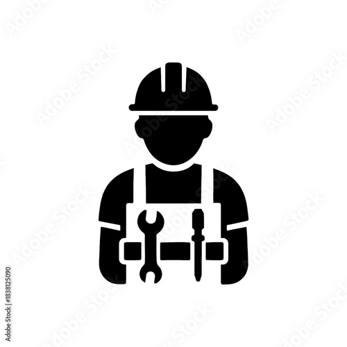 Construction Site Builder Worker Icon