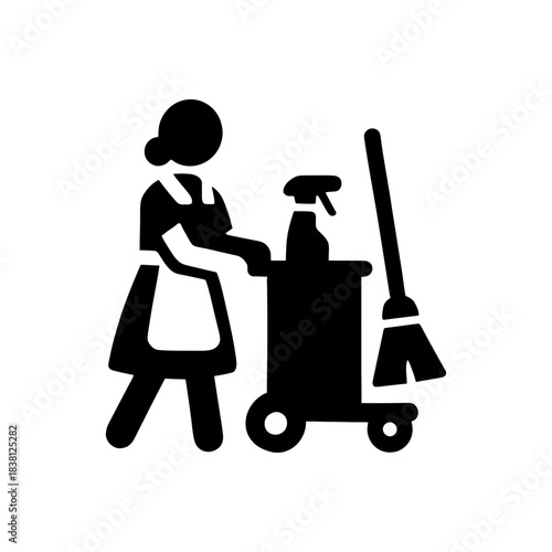 Hotel Housekeeping Maid Cleaner Icon