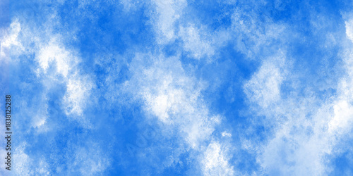 blue sky background. abstract blue sky with white clouds. Watercolor paint texture. beautiful summer sky design element.