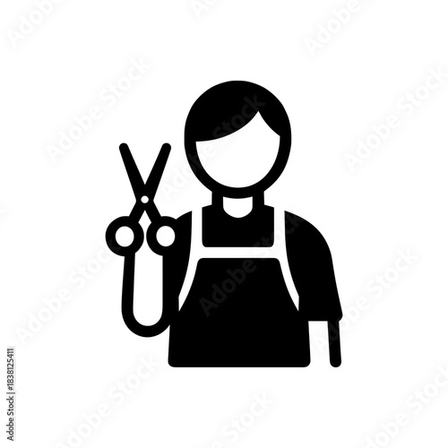 Professional Hairdresser Stylist Uniform Icon