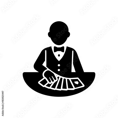 Casino Croupier Card Game Icon