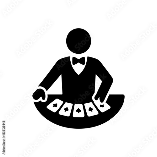 Poker Dealer Casino Uniform Icon
