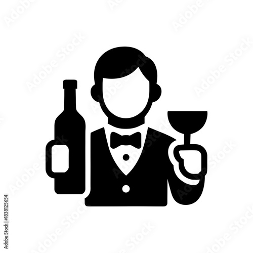 Professional Bartender Wine Waiter Icon