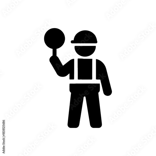 Construction Site Traffic Worker Icon