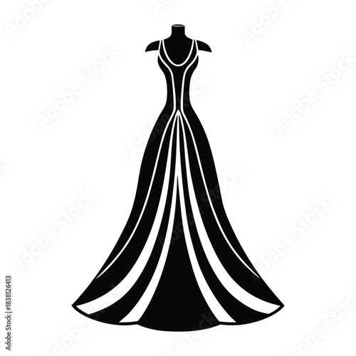 Elegant Evening Gown Silhouette