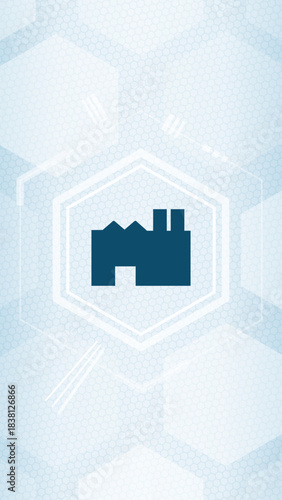Factory Building Vector Icon - Industrial Manufacturing and Production