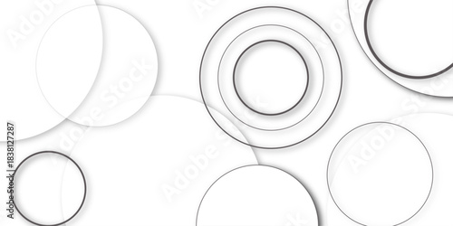 abstract background with white circles. geometric round patterns with 3d shadow effects. modern transparency circle presentation background. 