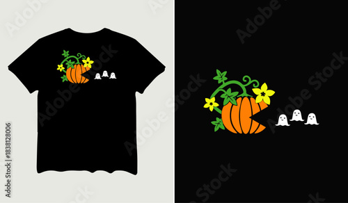 Pumpkin ghosts t-shirt design for t-shirt quotes or poster svg printable cut file