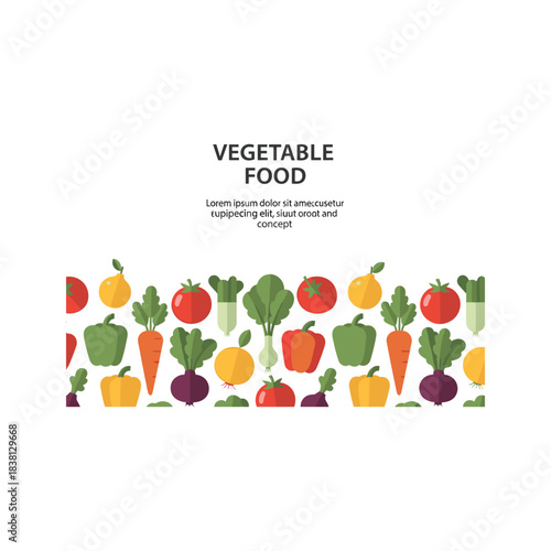 Colorful assortment of fresh vegetable food