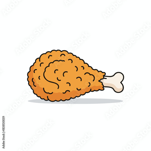 Crispy Fried Chicken Drumstick Illustration