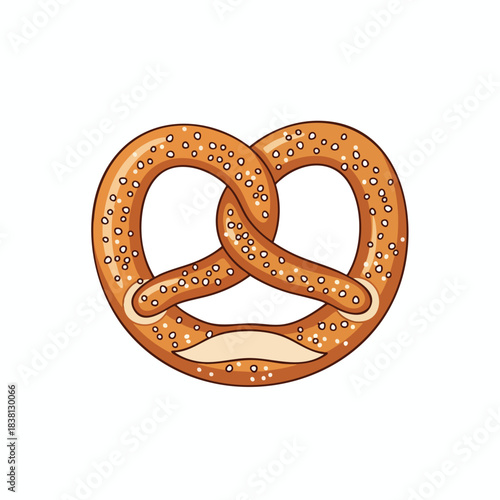 Golden Twisted Pretzel with Sesame Seeds