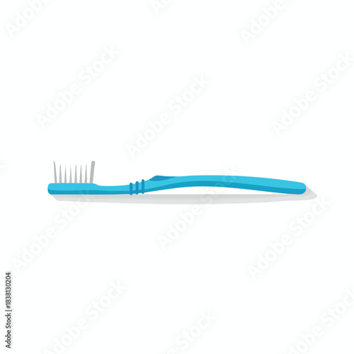 Single blue toothbrush on white background