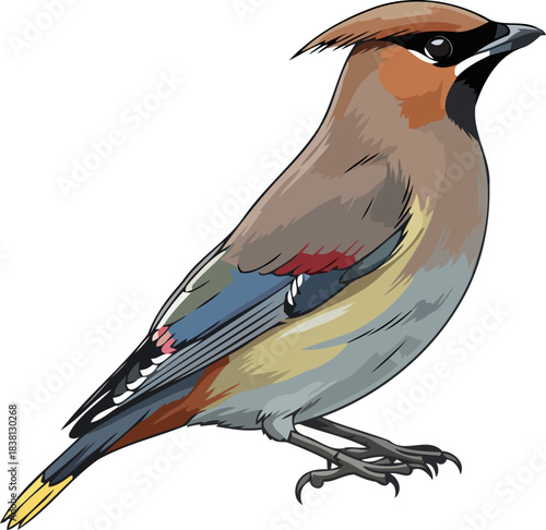 bohemian elegance a stylized representation of natures colorful wanderer, isolated on transparent background