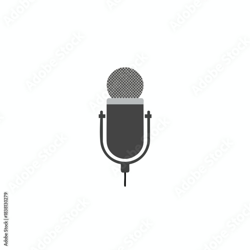 Simple Microphone Icon on White