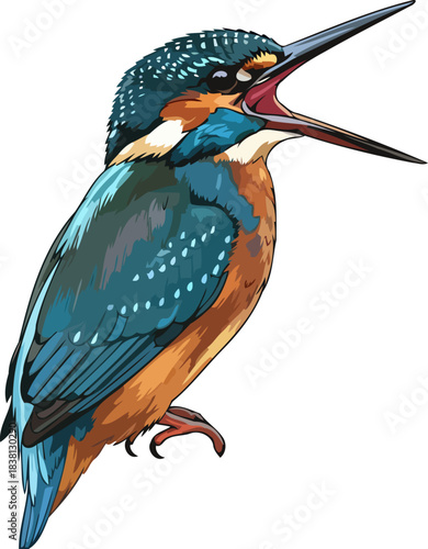 azure flash kingfishers exuberant call illuminates the rivers soul, isolated on transparent background