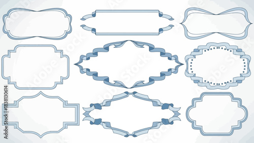 Collection of elegant decorative ornamental borders and frames in various shapes and styles, perfect for graphic design and scrapbooking