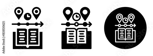 Education Timeline Icon Collection Glyph & Mixed Style