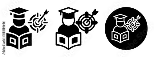 Learning Goals Icon Collection Glyph & Mixed Style