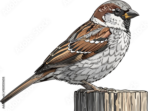 garden sentinel a common birds enduring spirit in our shared daily lives, isolated on transparent background