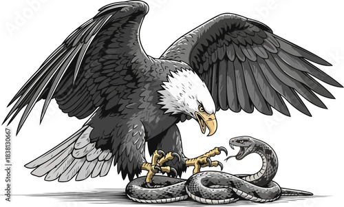 freedoms fierce grip eagles triumph over adversity and primal fear, isolated on transparent background