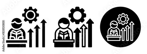 Study Improvement Icon Collection Glyph & Mixed Style