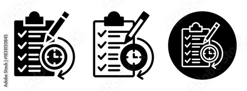 Daily Task Icon Collection Glyph & Mixed Style