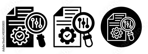 Research Control Icon Collection Glyph & Mixed Style