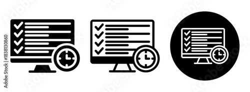 Online Exam Icon Collection Glyph & Mixed Style