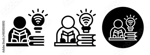 Smart Learning Icon Collection Glyph & Mixed Style