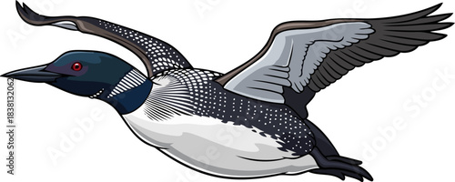 northern spirit soars a call to the untamed wilderness above pristine waters, isolated on transparent background